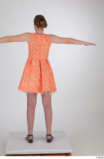  Selin drape dressed orange short dress standing t poses whole body 0005.jpg
